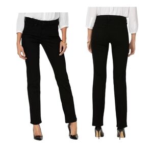 NYDJ Marilyn Straight Jeans Style 431B Black Denim Size 10